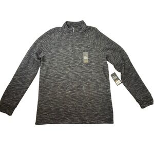 Marc‎ Anthony Mens Large Slim Fit Pullover Sweatshirt Heathered Black Gray